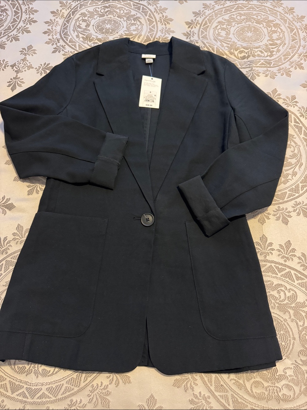 a new day Black Single-Button Notch Lapel Blazer